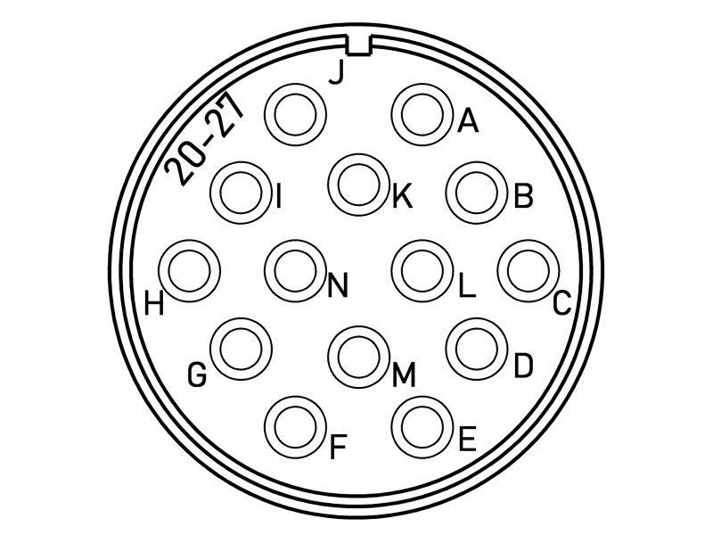 Конектор VG95234B2-20-27SZ CA3102E20-27SZB-F80-05